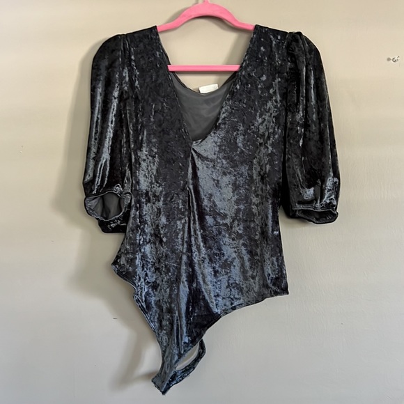 Free People Dont You Wish Velvet Bodysuit In Sunflower Seed. - Picture 8 of 13